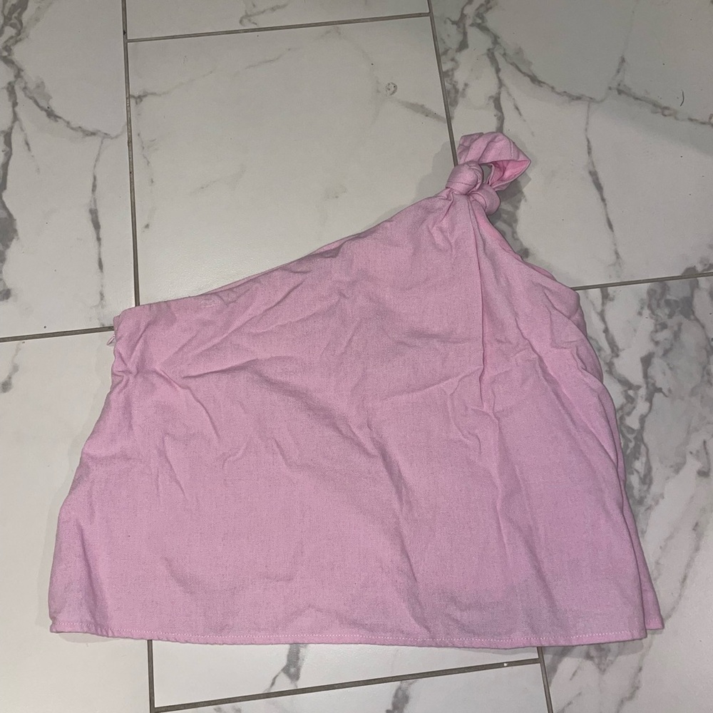 Pink One-Shoulder Top